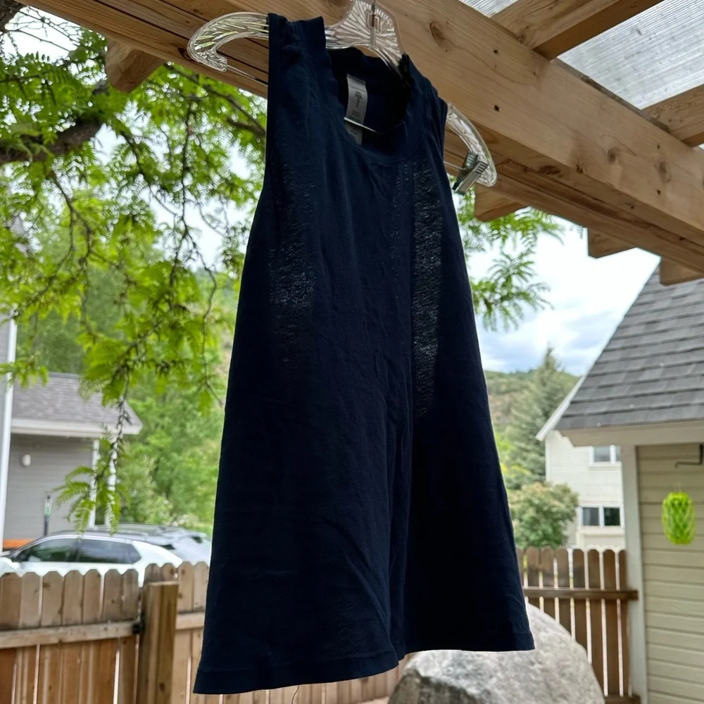 Anthropologie Electric & Rose NWOT Mock Neck Dark Blue Muscle Tank Large - Picture 7 of 12